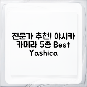 전문가가 추천하는 야시카 카메라 5종