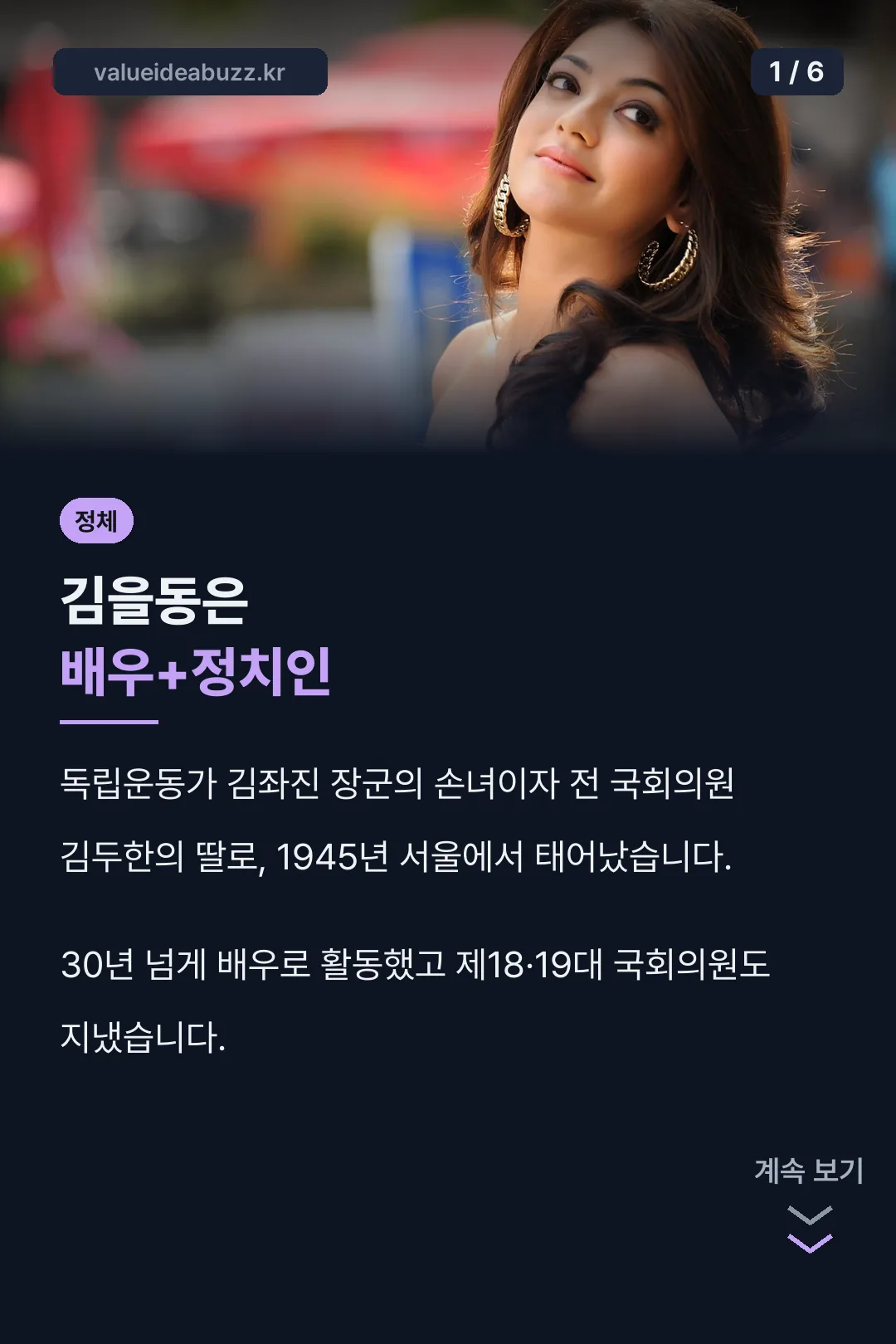 김을동 정체 소개