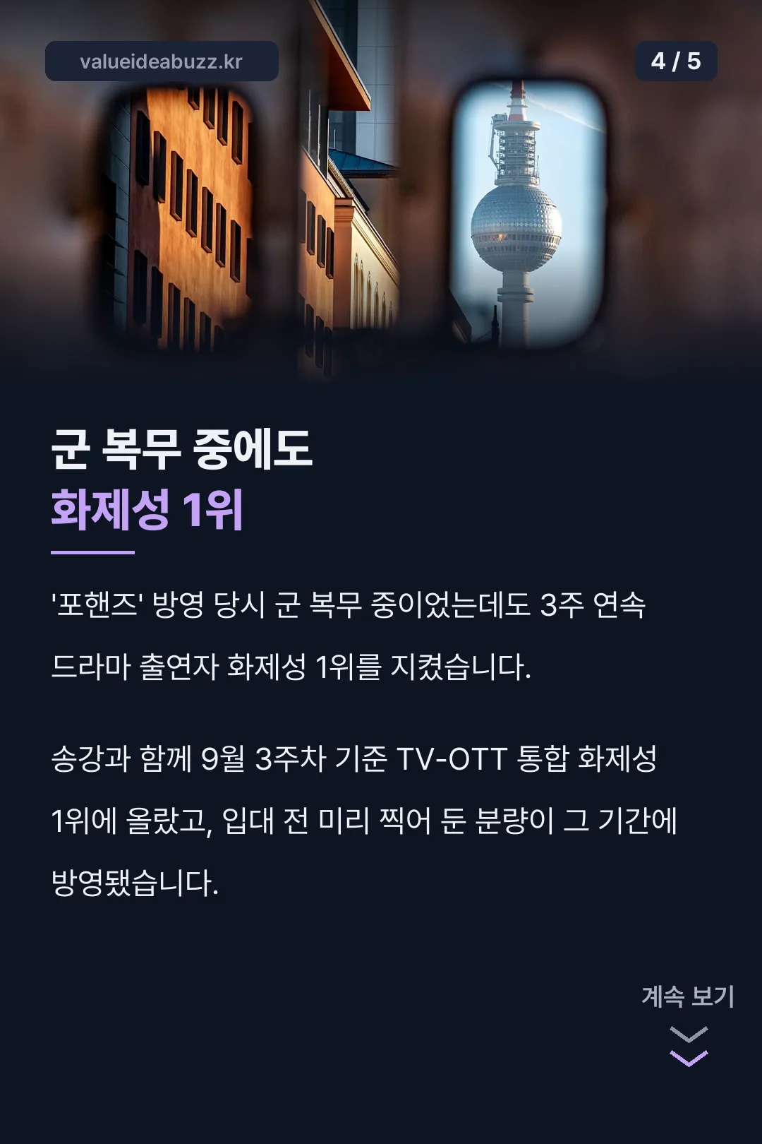 군복무 중 화제성 1위